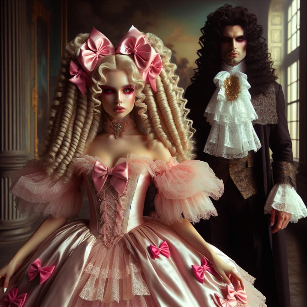 Victorian Princess and Vampire King in Cinematic Film Still