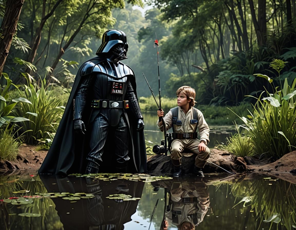 Darth Vader and Luke Skywalker Fishing