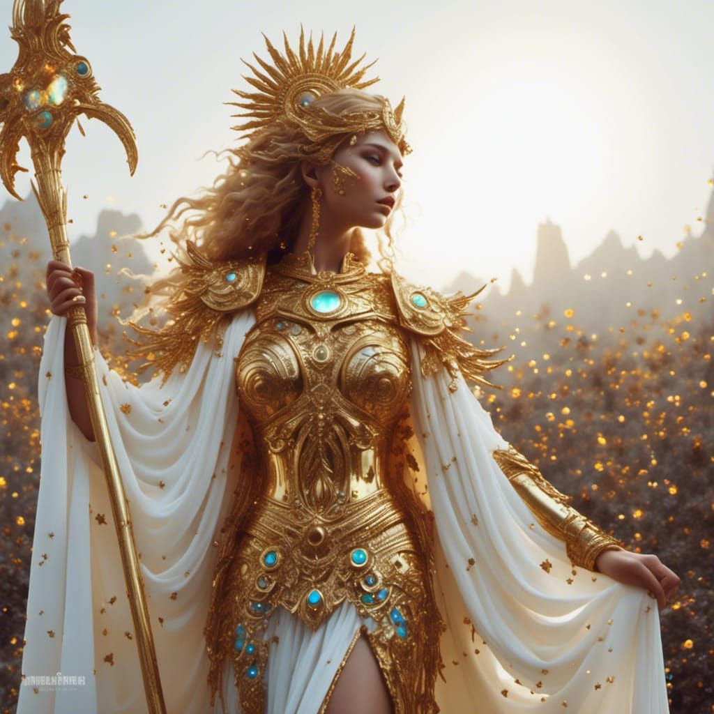 Radiant Golden Priestess of the Sun