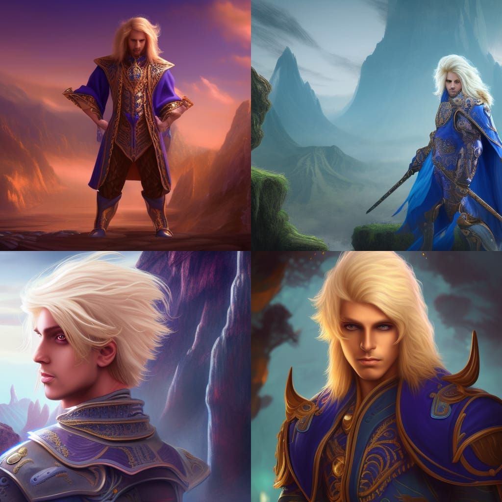 Prince with Blonde Hair and Blue Eyes