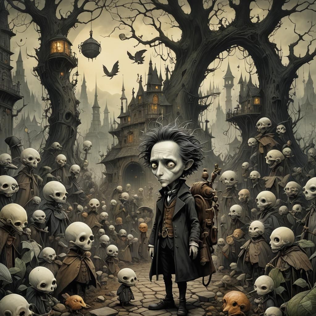 Dystopian Mystery Masterpiece in Gothic Art Style