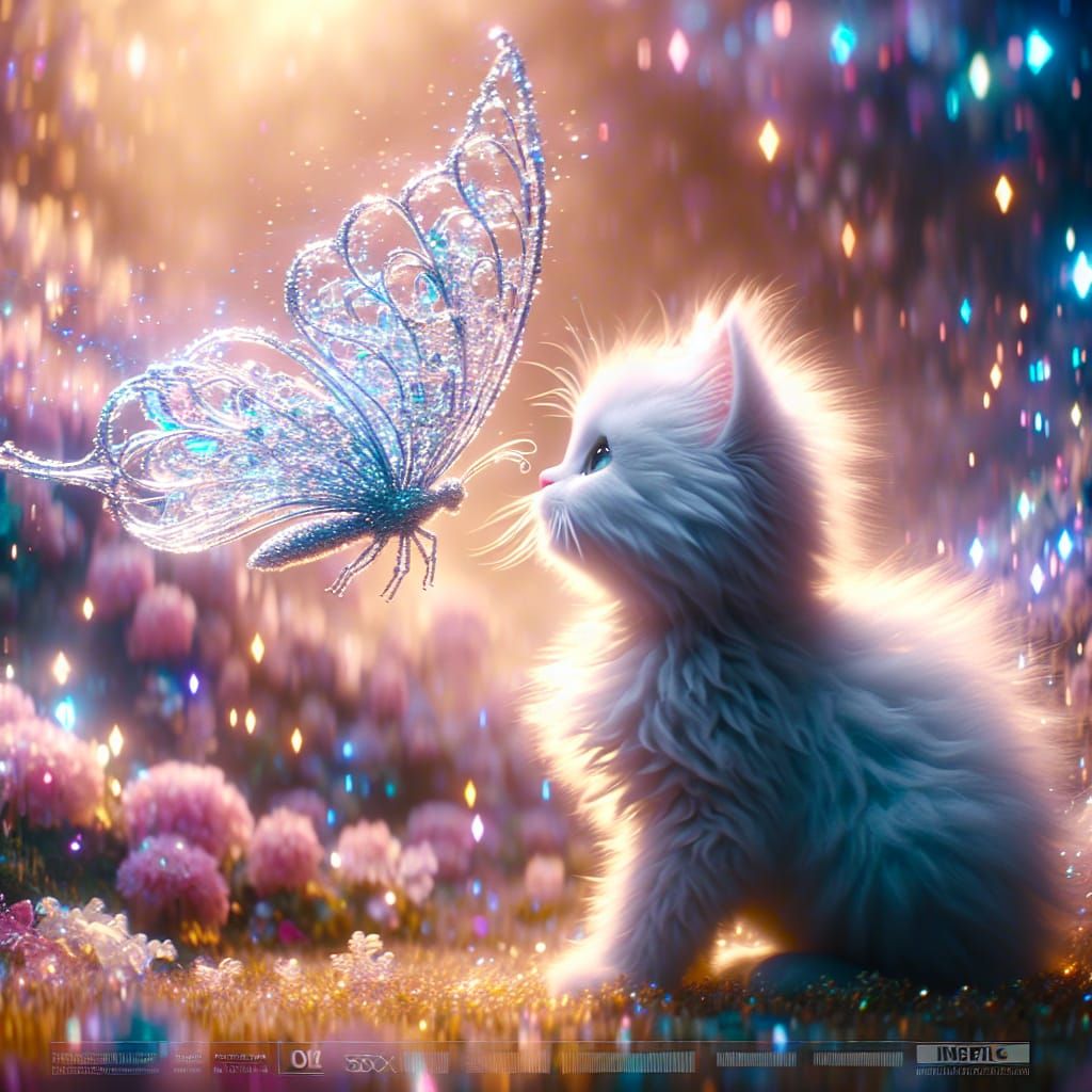 Kitten and Butterfly