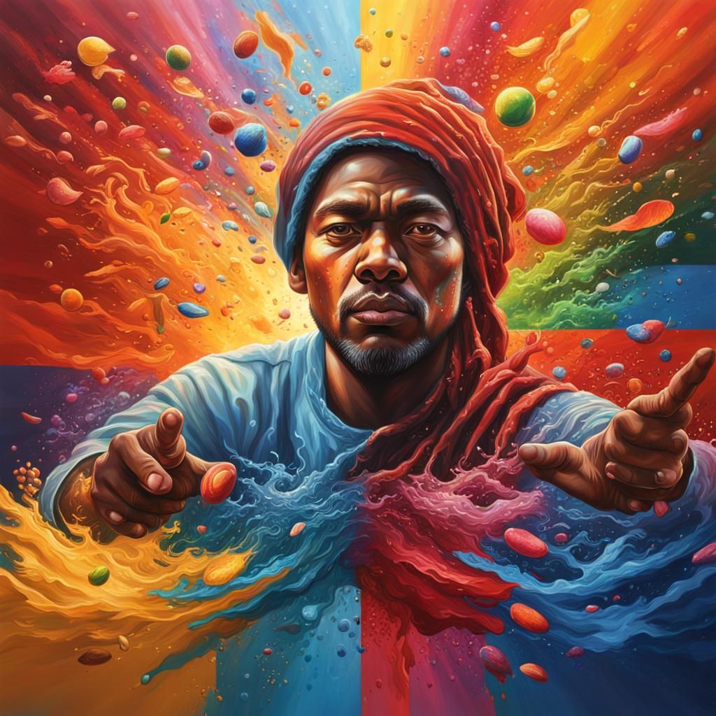 Hyperrealistic Splash Art of Love, Peace, Harmony