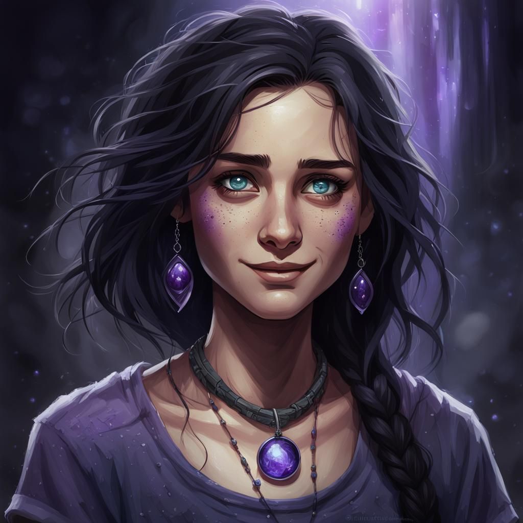 Detailed Fantasy Portrait: Woman with Blue Eyes