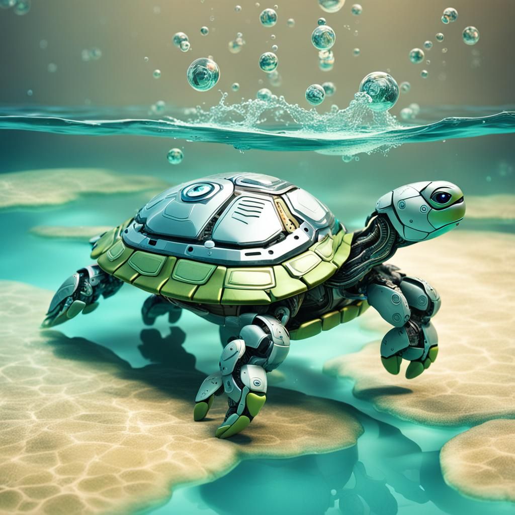Cyborg Robotic Turtle Toy Swimmer