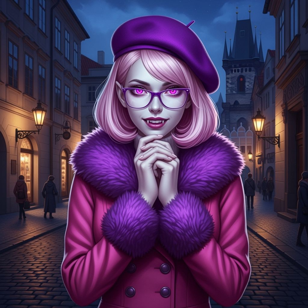 Vampire Woman in Prague as Matte Painting