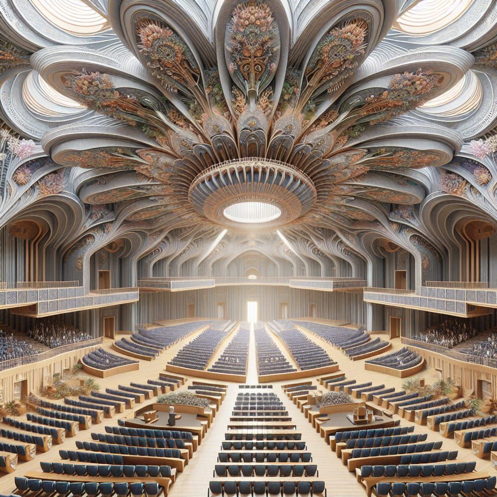 Parametric School Auditorium in Fantasy Style