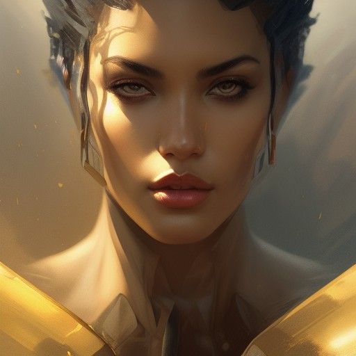 Detailed Portrait of Sabrus and Aurelus in Art Nouveau Style