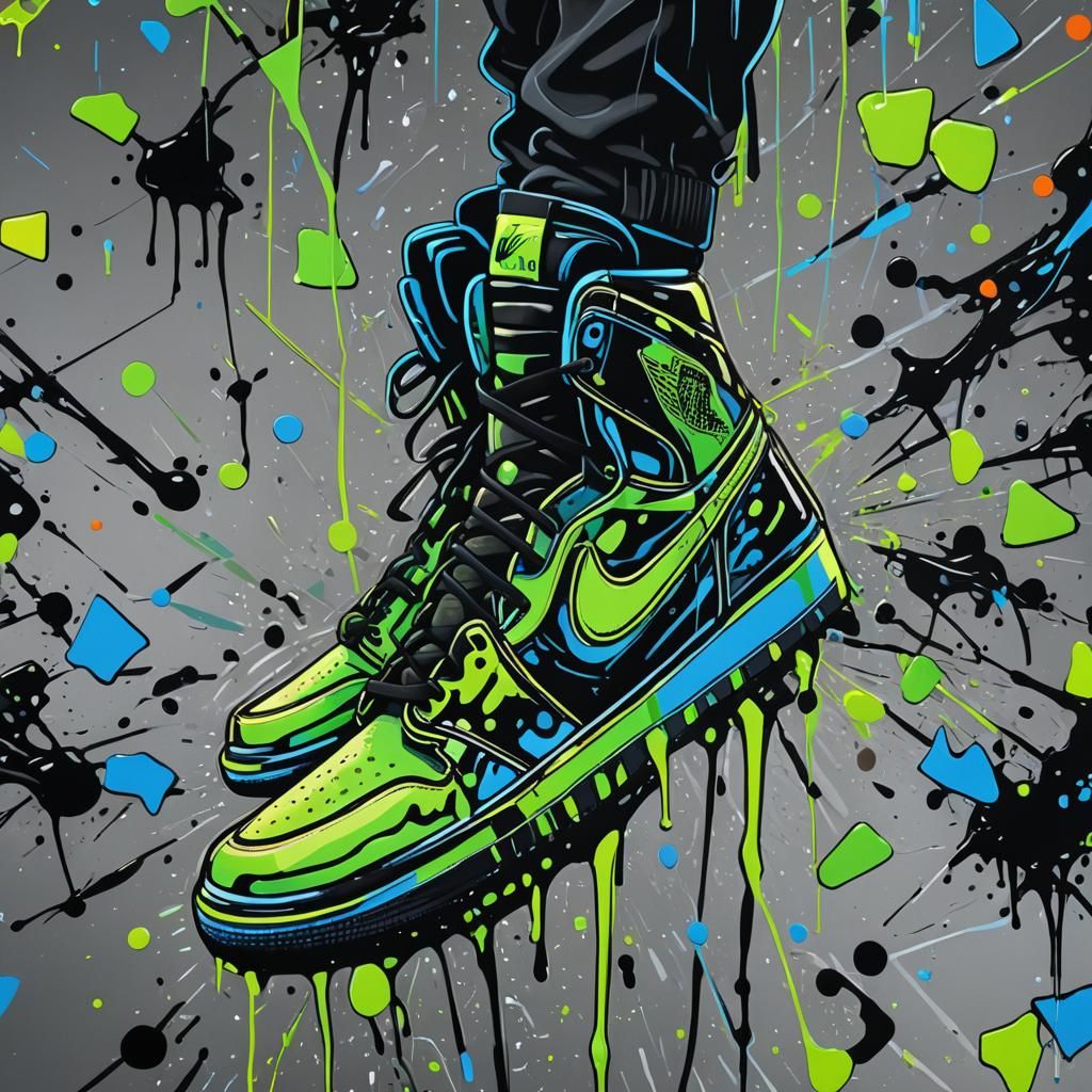 Air Jordan 1 Dripping Slime in Geometric Cubism