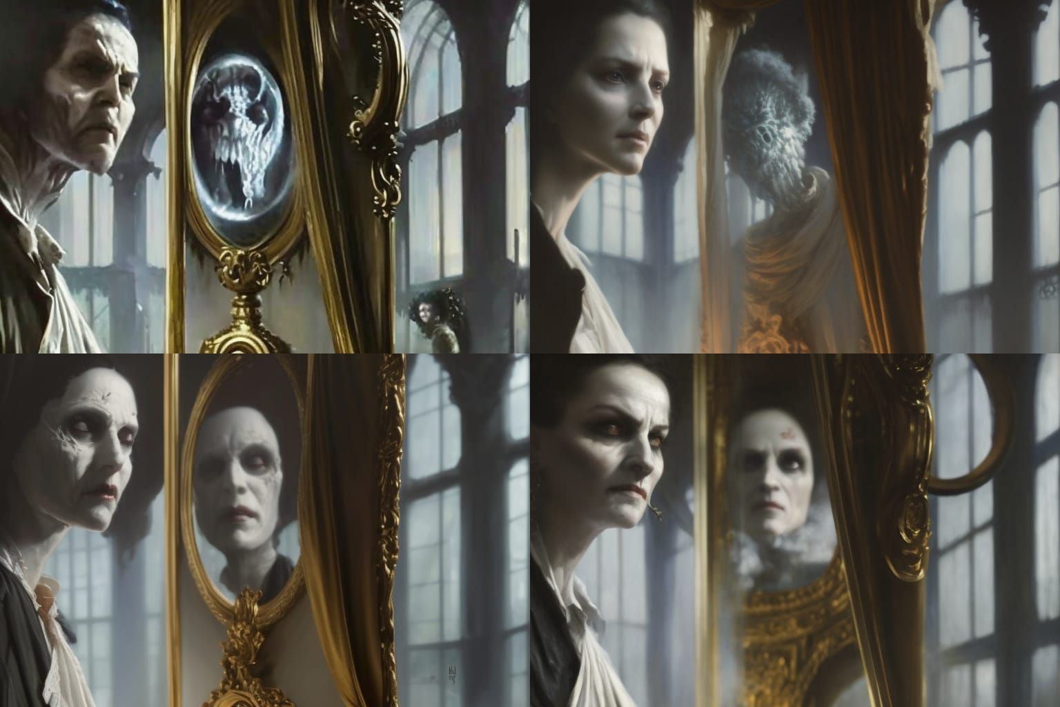 Sinister Faceless Ghosts in Volumetric Lighting