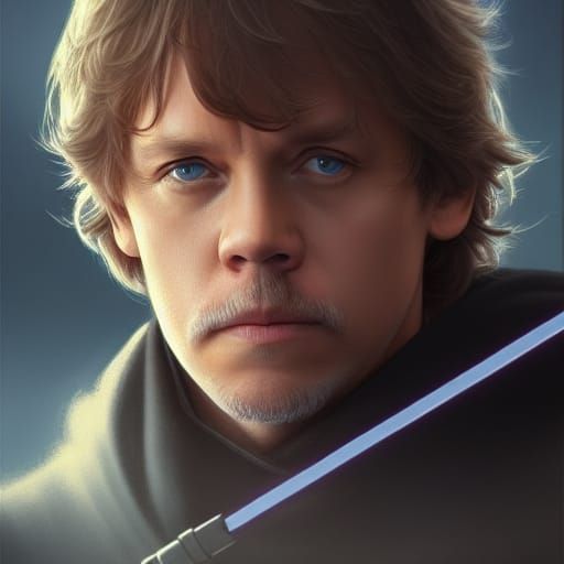 Luke Skywalker Portrait in Hyperdetailed Digital Art
