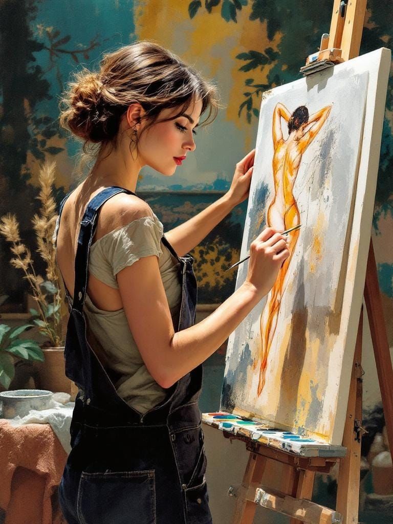 Swedish Artist in Studio: Watercolor and Linear Fusion