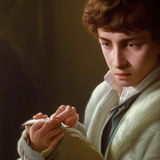 Terrified Boy Portrait in Detailed Fantasy Art