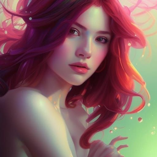 Hyperdetailed Portrait of Candy Woman in Art Nouveau Style