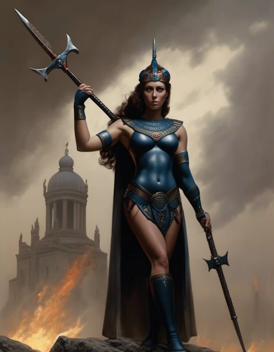 Pictish Warrior Queen signaling the conquest