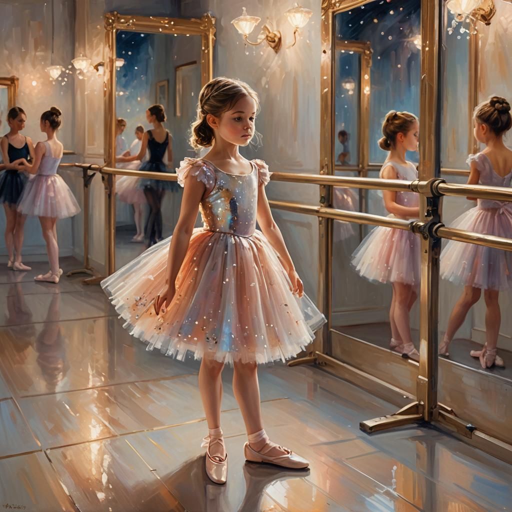 Ethereal Ballerina in Impressionist Oil Painting