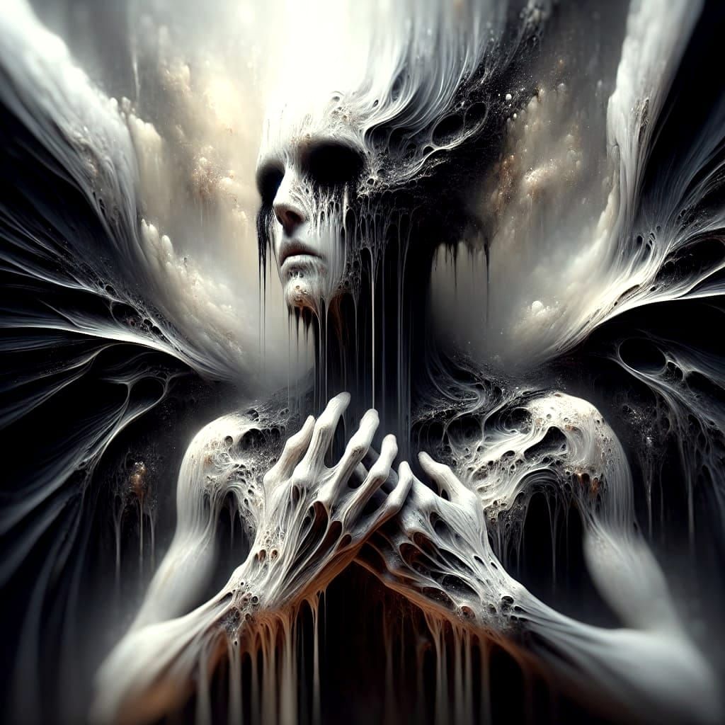 Cosmic Thanatos in Surrealist Fantasy Landscape