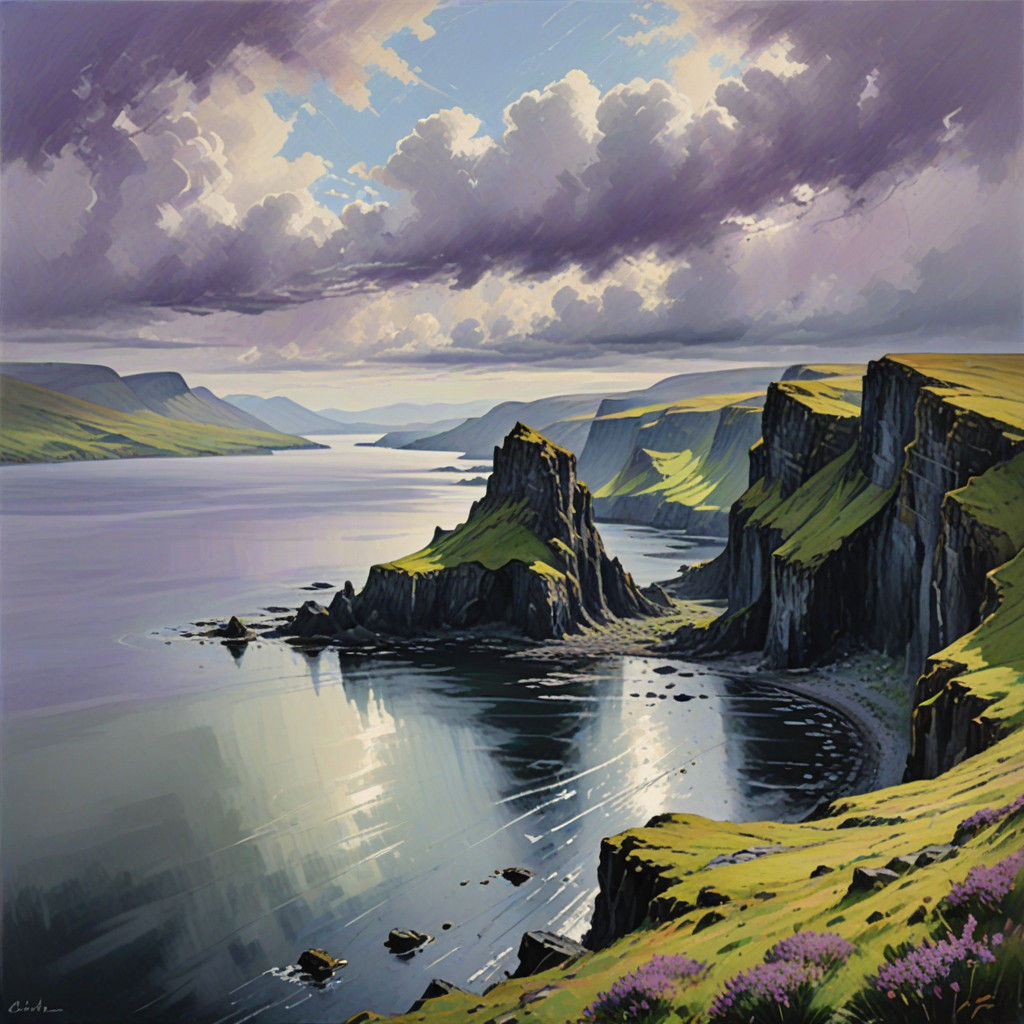 Surreal Landscape Painting in a Monet-Inspired Style