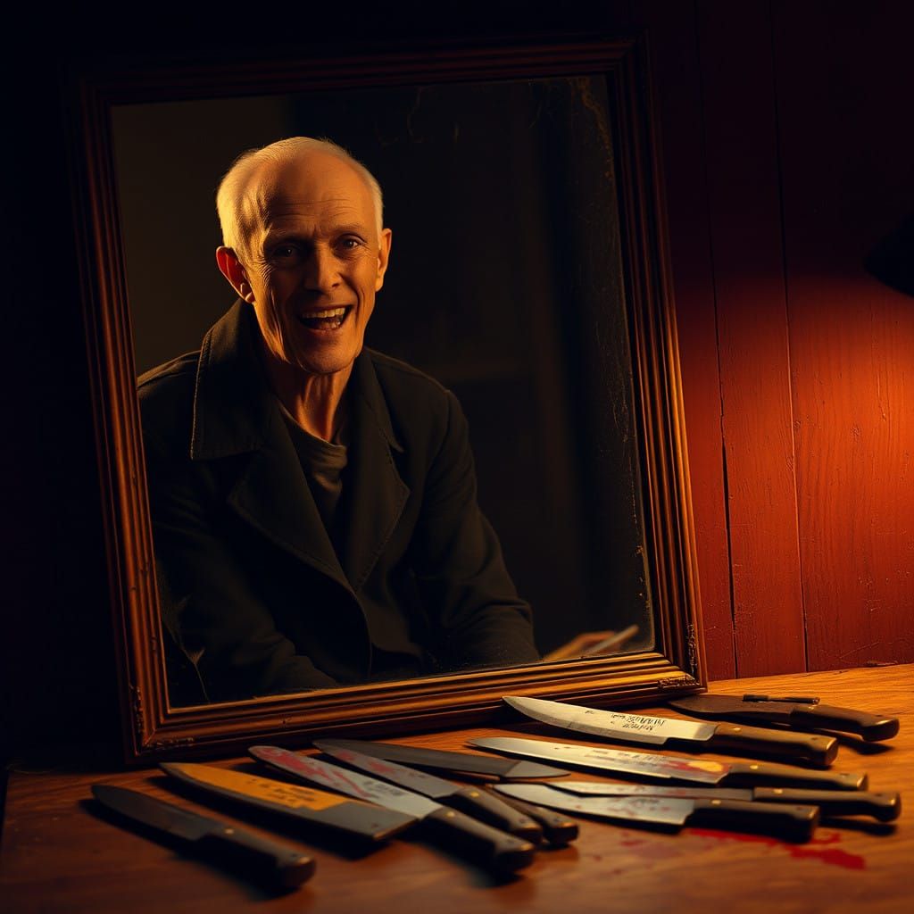 Haunting Cinematic Portrait in a Dark, Gothic Aesthetic