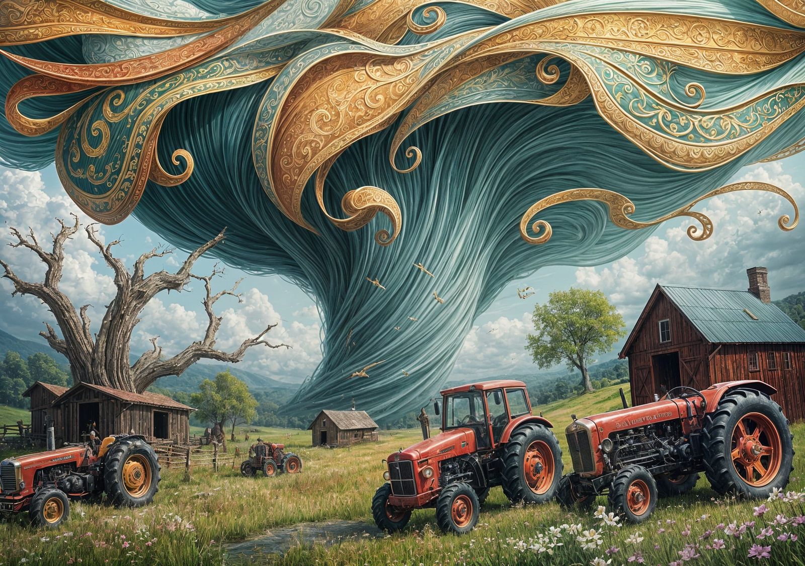 Artistic Tornado Rips Through Countryside: Stunning Image