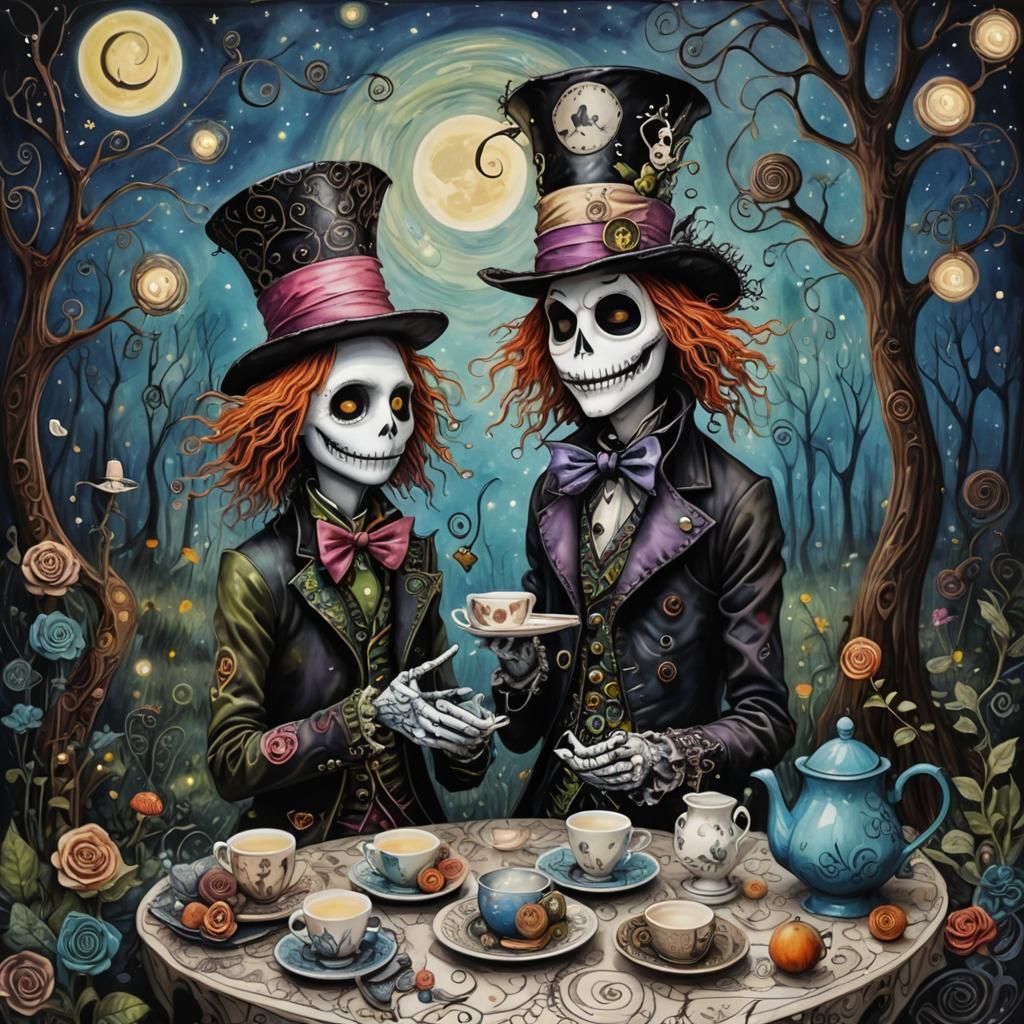 Mad Hatter, Jack Skellington Tea Party, Tim Burton Style