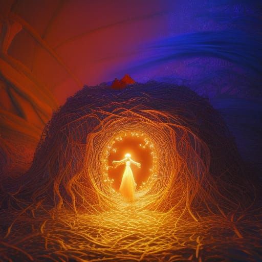 Fairy Trapped in Box: Detailed Dreamcore Image