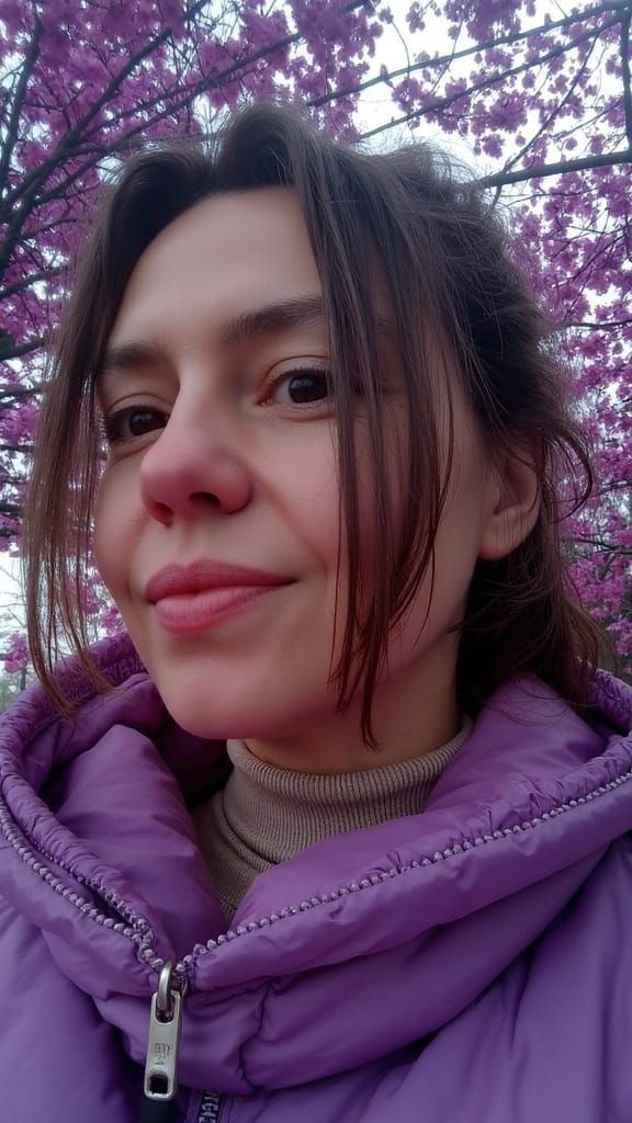 Dark Fantasy Landscape in a Foggy Forest with Vibrant Purple...