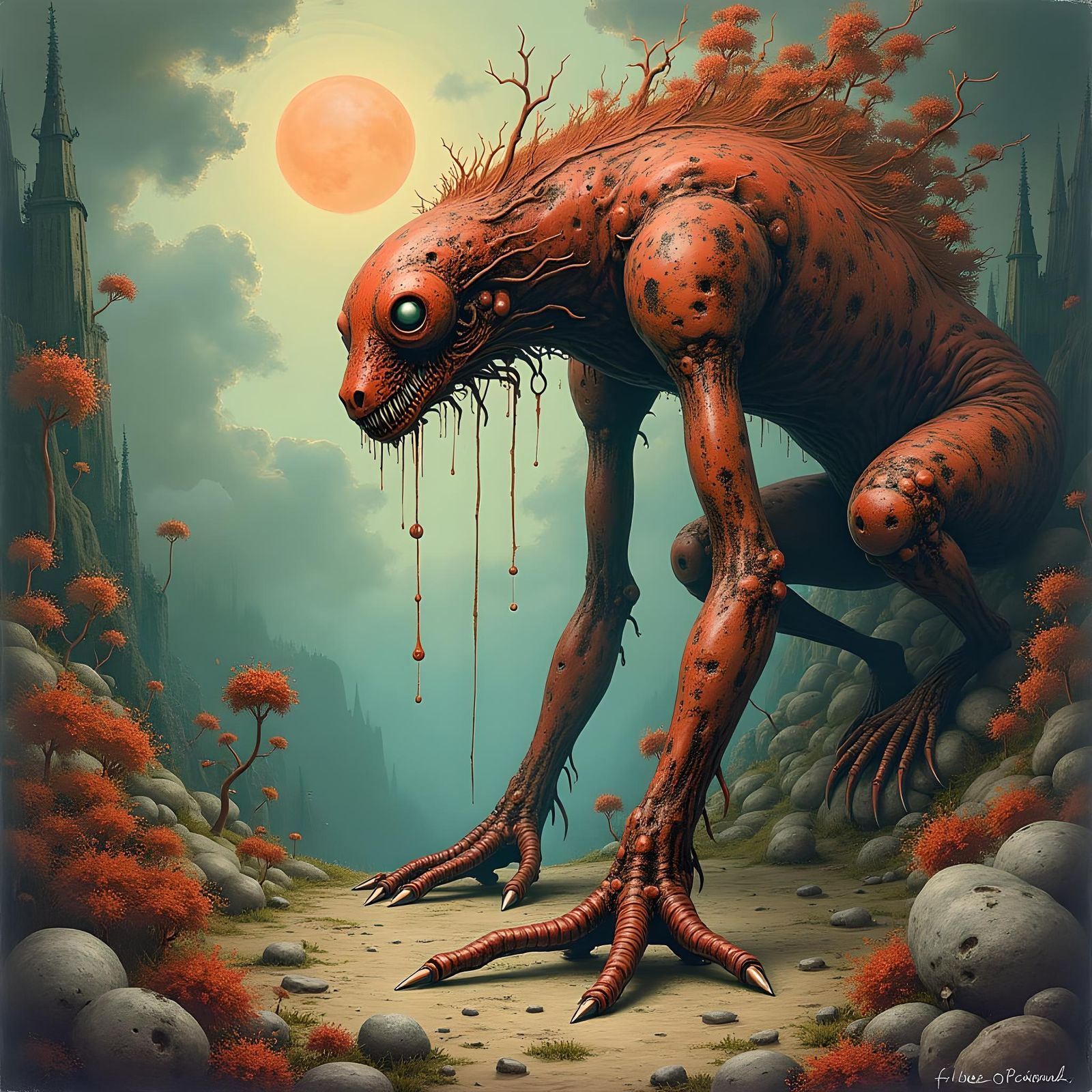 Surreal Hybrid Creatures in Dreamlike Collage