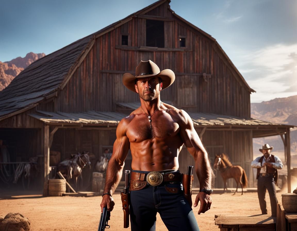 Wild West Showdown: Dangerous Encounter in Detailed Matte Pa...