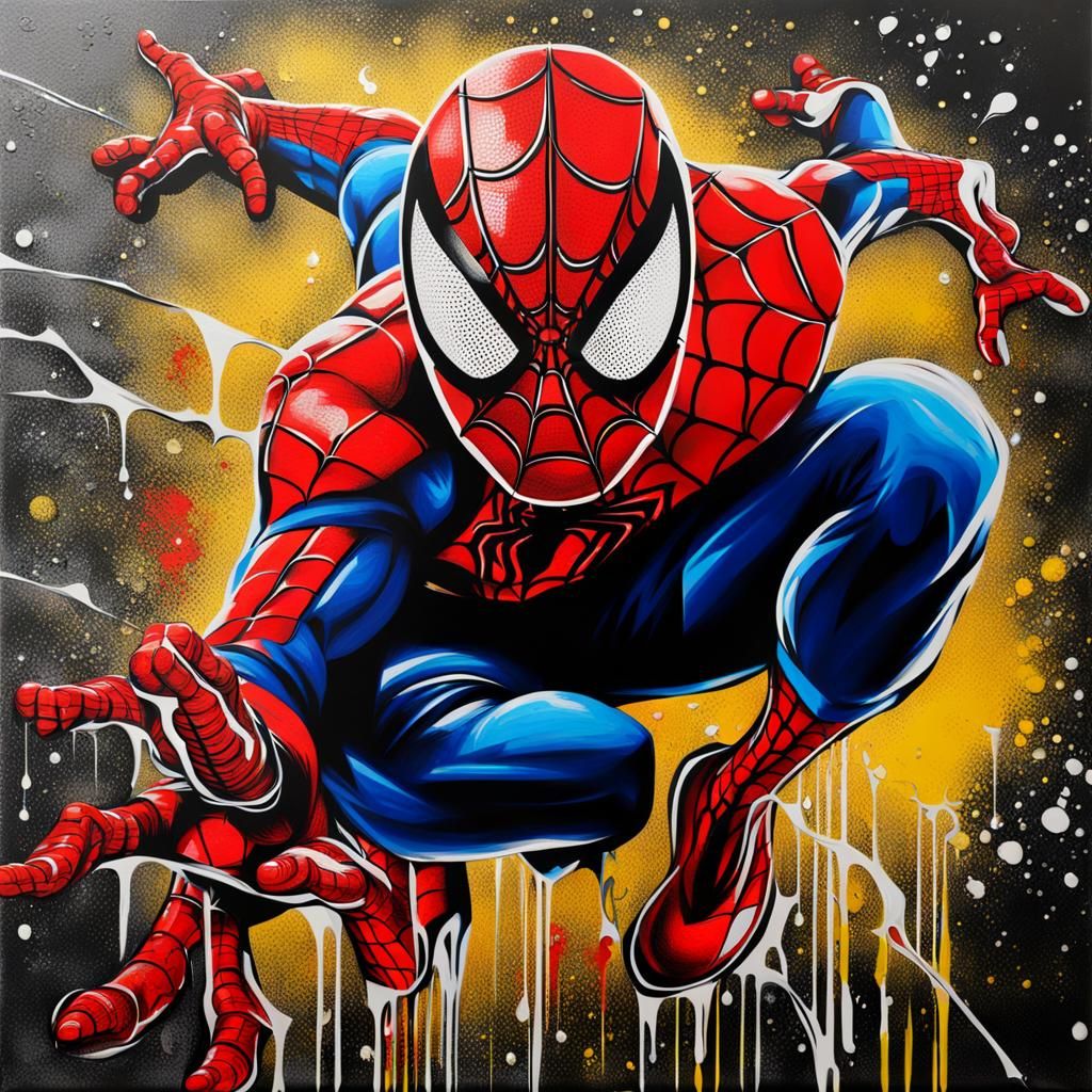 Spiderman Splash Art in Street Art Style
