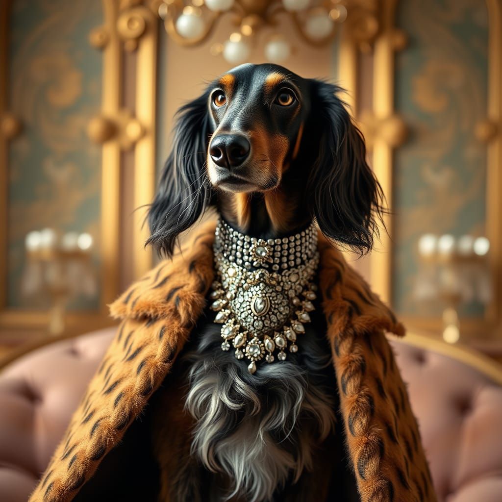 Afghan Hound Fashion Model Luxury Posing