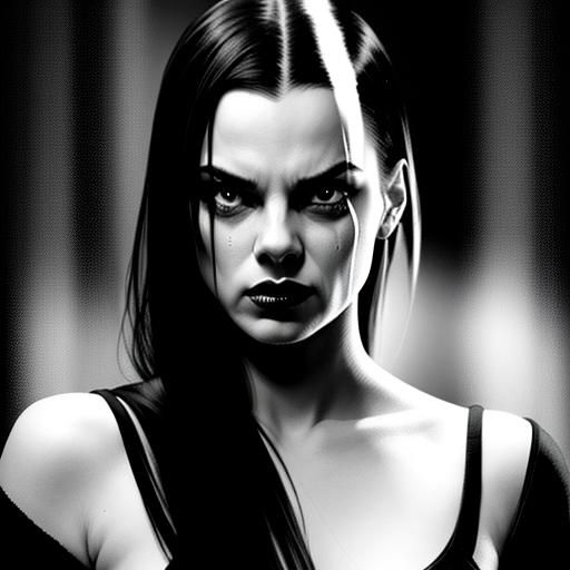 Sinister Crying Face in Black and White