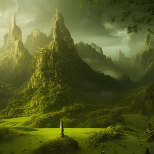 Dramatic Green Apple Digital Matte Painting