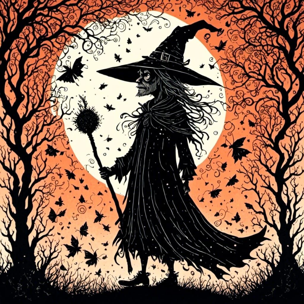 <lora:Witch Cartoons:1.0> <lora:Bohemian Zentangle:1.0> soot...
