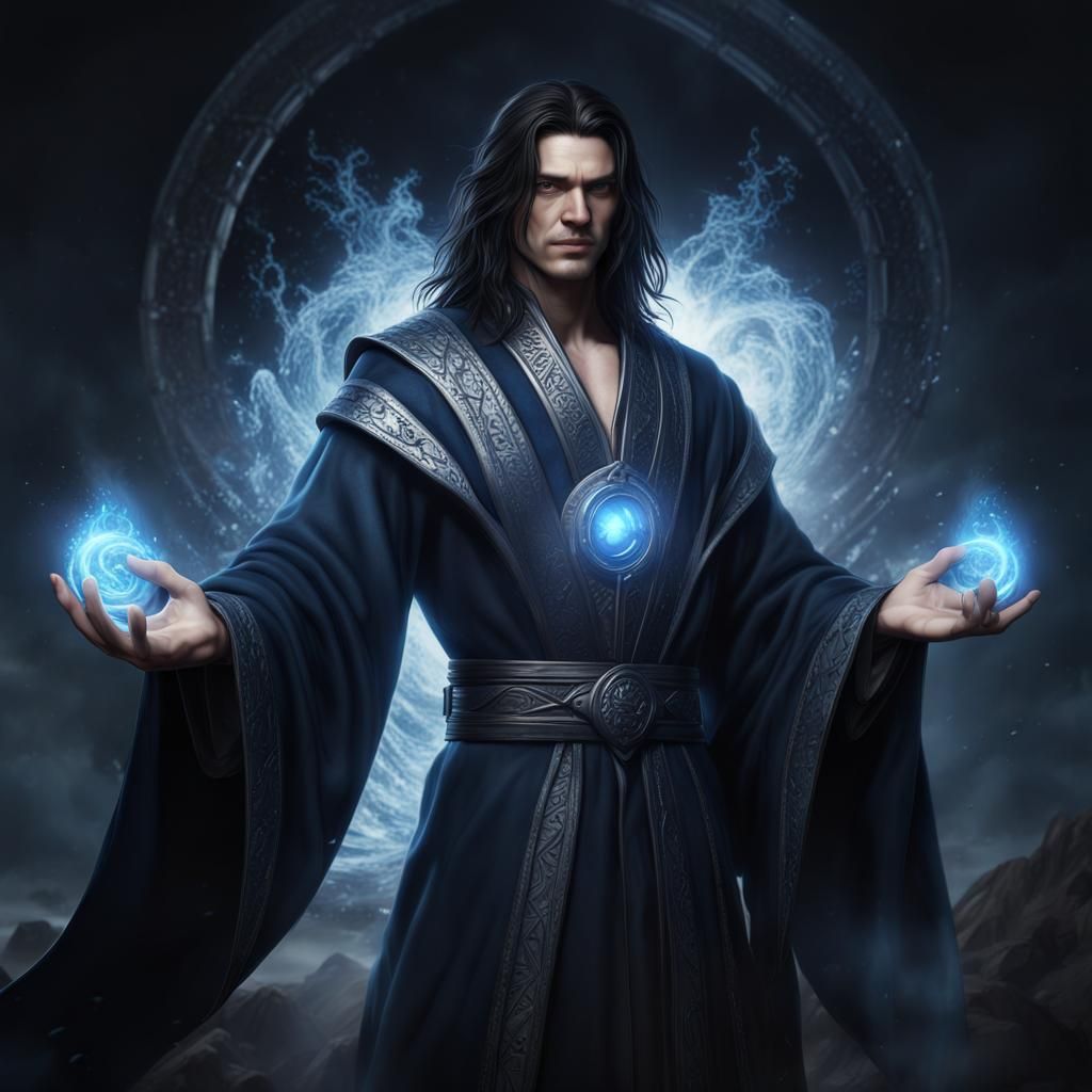 Young Man with Glowing Hands Fantasy Art