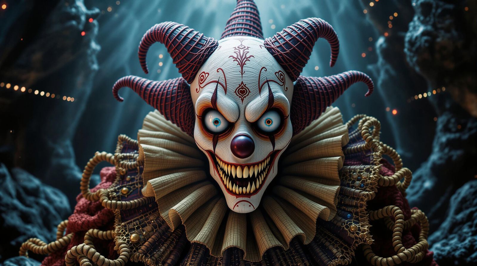 Evil Clown Made of Yarn