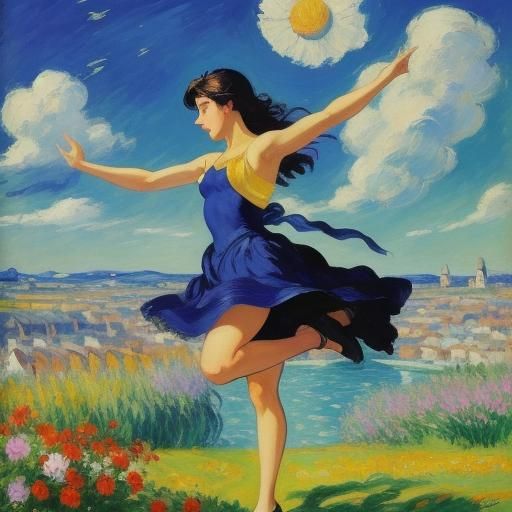 Swallows Dancing in Spring: An Impressionist Painting