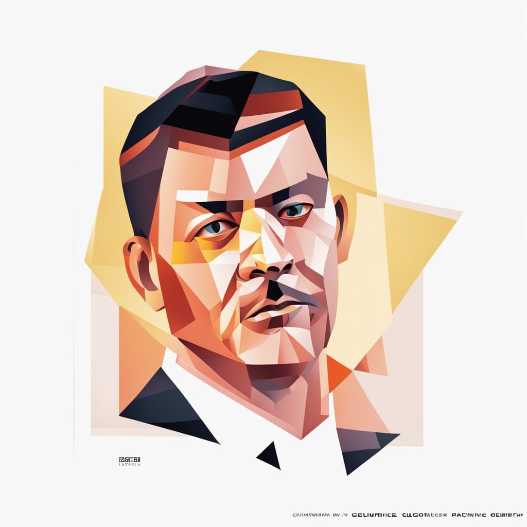 Powerful Cubist Painting in a Neo-Cubism Style