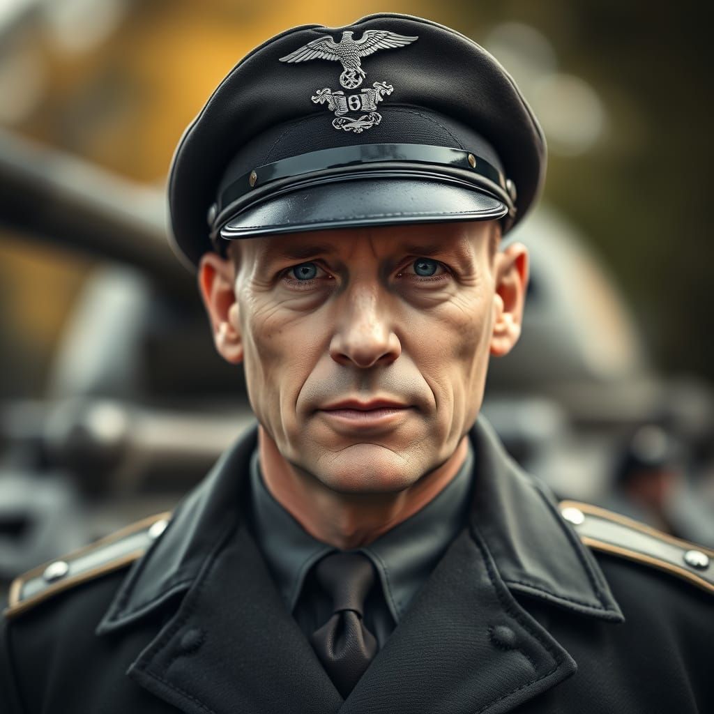 WW2 German Tank Commander Portrait in Professional Photograp...