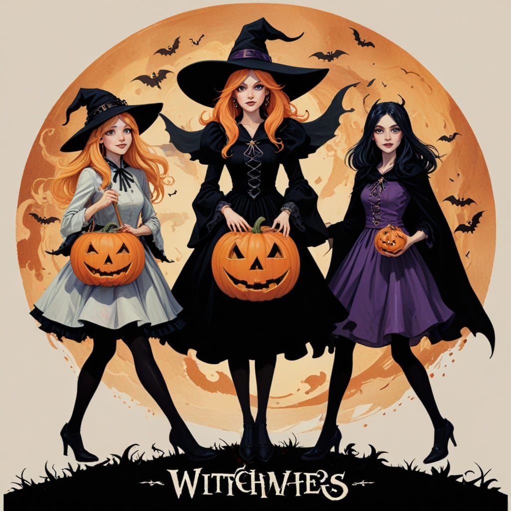 Surreal Village of Witches in a Dark Fantasy Setting