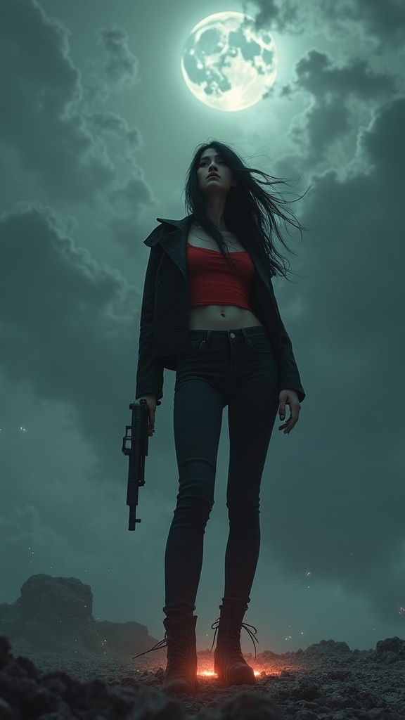 Mysterious Woman in Dark Fantasy 3D Render