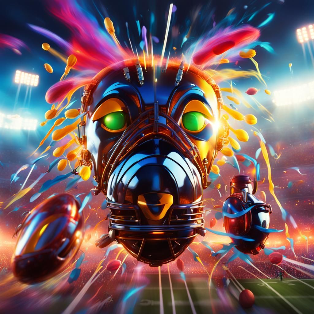 Looney Tunes Play Football in Neon Concept Art