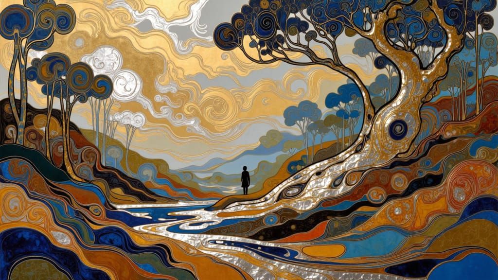 Dreamlike Pigment Woodland on Linen Earth in Expressive Styl...