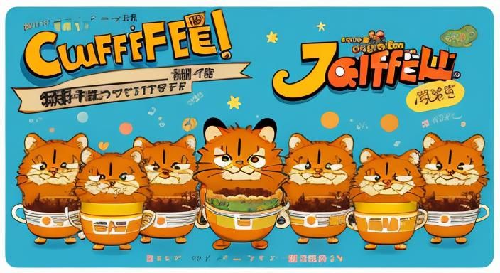 Happy Ghibli Garfield Cartoon Coffee Time