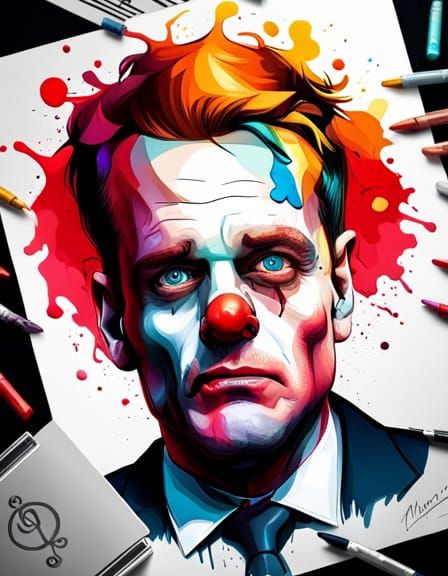 Zombie Clown Portrait in Hyperdetailed Style