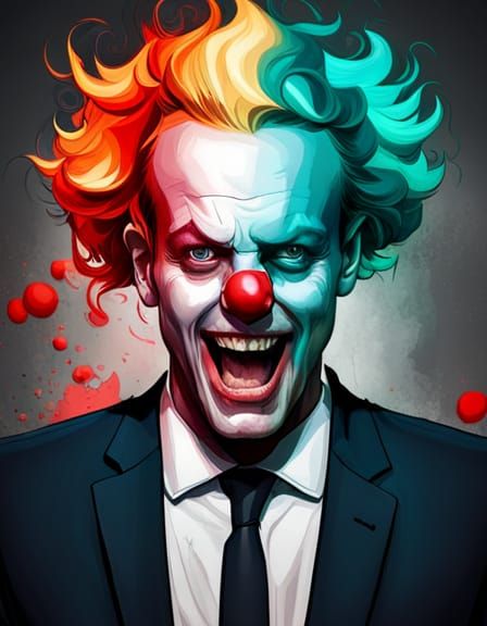 Zombie Clown Portrait in Hyperdetailed Digital Art Style