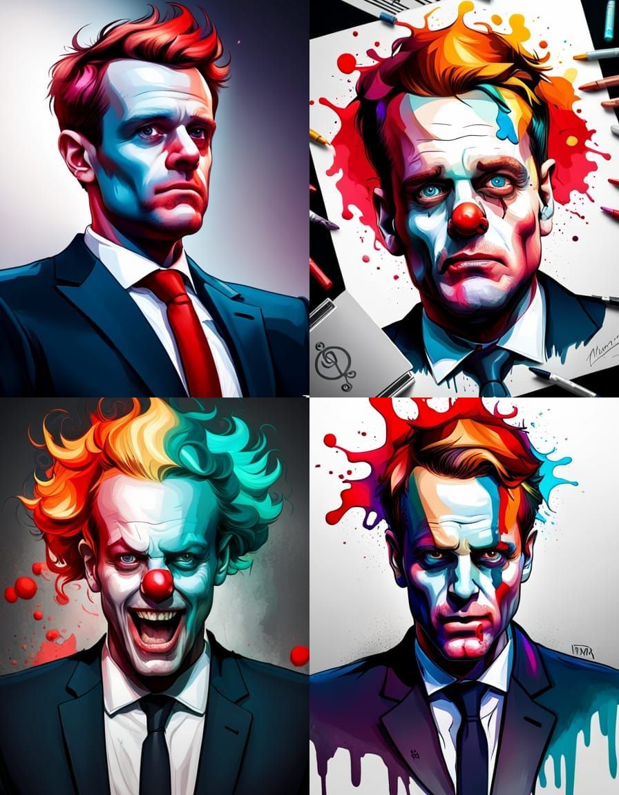 Zombie Clown Portrait in Artstation Style