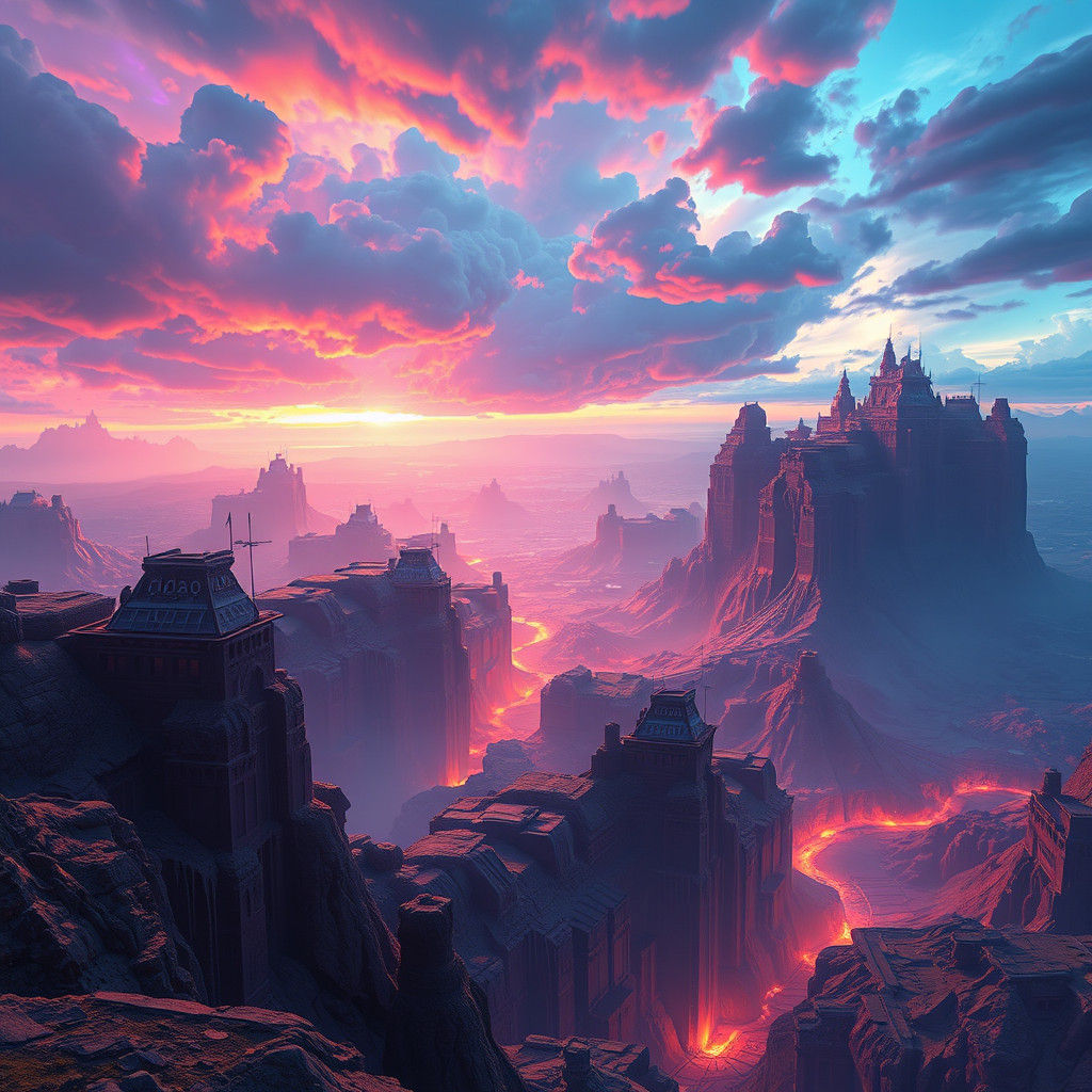 Dreamlike Hallucinations in a Futuristic Landscape