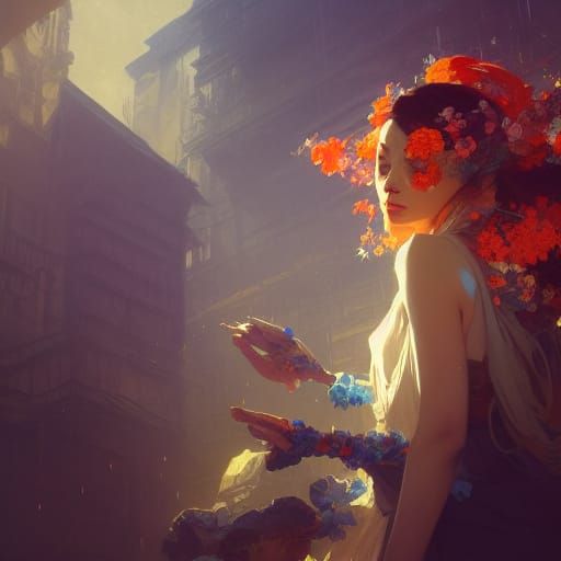 Dreamlike Concept Art in Orange and Teal