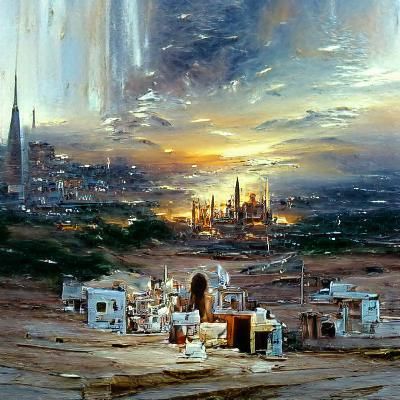 City in Isolation: An Oil Painting